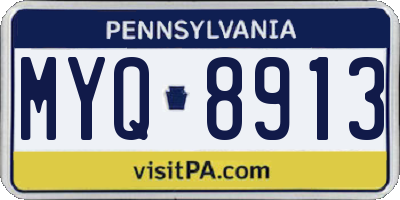 PA license plate MYQ8913