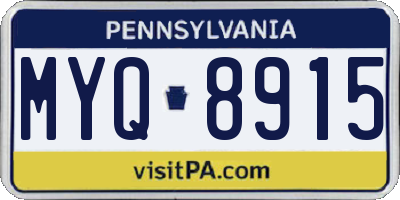PA license plate MYQ8915