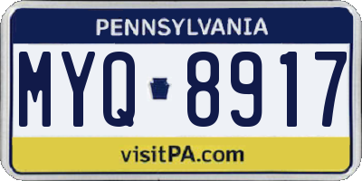 PA license plate MYQ8917