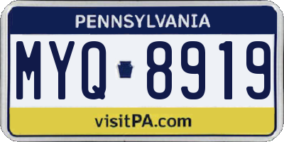 PA license plate MYQ8919