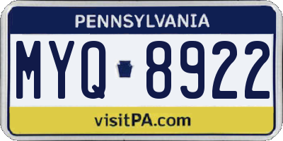 PA license plate MYQ8922