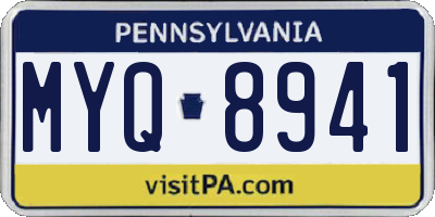 PA license plate MYQ8941
