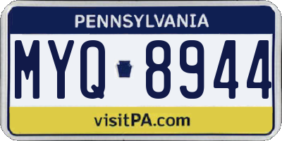 PA license plate MYQ8944