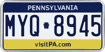 PA license plate MYQ8945