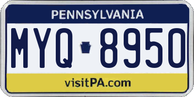PA license plate MYQ8950