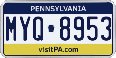 PA license plate MYQ8953