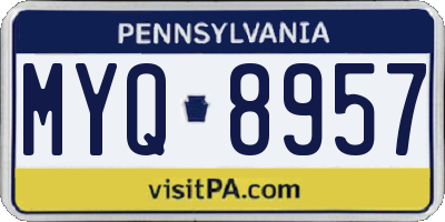 PA license plate MYQ8957