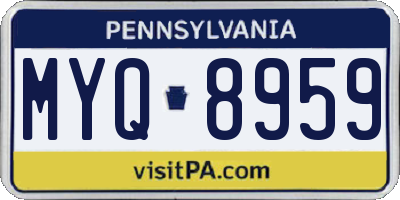 PA license plate MYQ8959