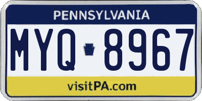 PA license plate MYQ8967