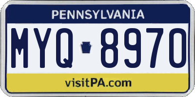 PA license plate MYQ8970