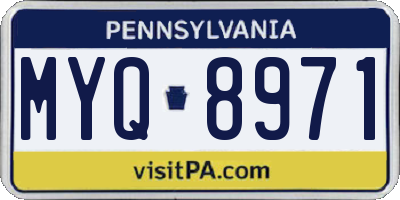 PA license plate MYQ8971
