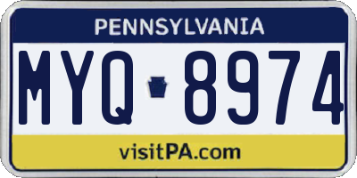 PA license plate MYQ8974