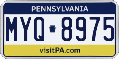 PA license plate MYQ8975