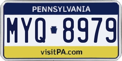 PA license plate MYQ8979