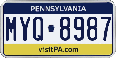 PA license plate MYQ8987