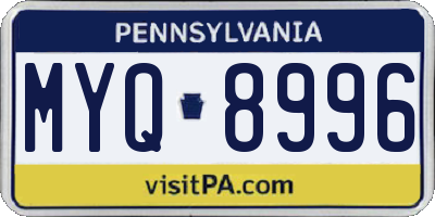 PA license plate MYQ8996