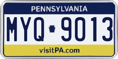 PA license plate MYQ9013