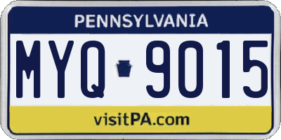 PA license plate MYQ9015