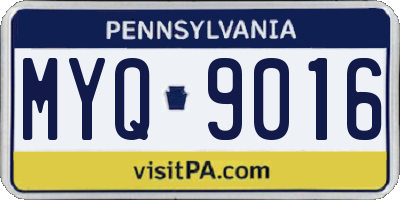 PA license plate MYQ9016
