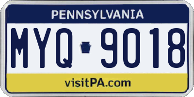 PA license plate MYQ9018