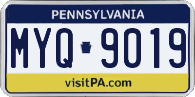 PA license plate MYQ9019