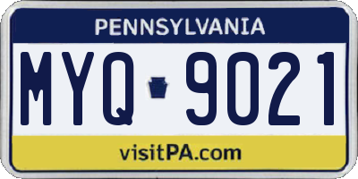 PA license plate MYQ9021