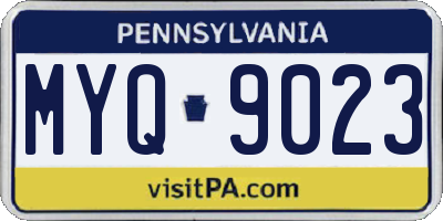 PA license plate MYQ9023