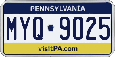 PA license plate MYQ9025