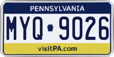 PA license plate MYQ9026