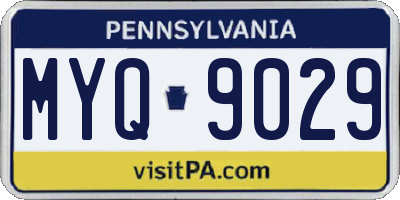 PA license plate MYQ9029