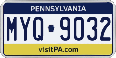 PA license plate MYQ9032