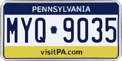 PA license plate MYQ9035