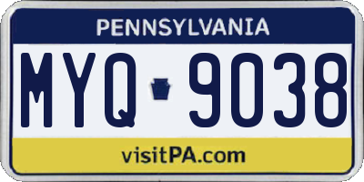 PA license plate MYQ9038
