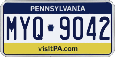 PA license plate MYQ9042