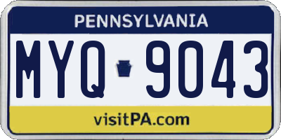 PA license plate MYQ9043