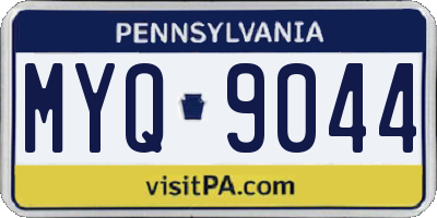 PA license plate MYQ9044
