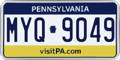 PA license plate MYQ9049