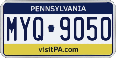 PA license plate MYQ9050