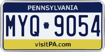 PA license plate MYQ9054