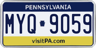 PA license plate MYQ9059