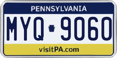 PA license plate MYQ9060