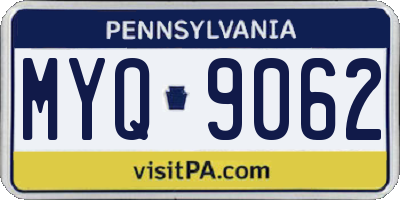 PA license plate MYQ9062