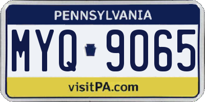PA license plate MYQ9065