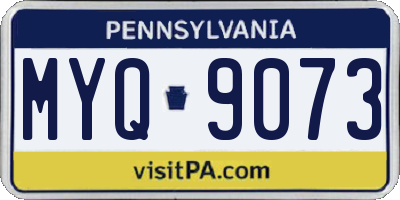 PA license plate MYQ9073