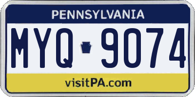 PA license plate MYQ9074