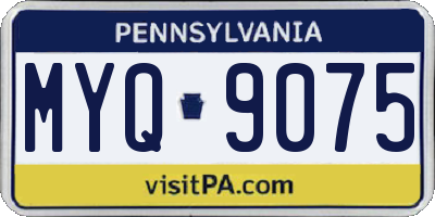 PA license plate MYQ9075