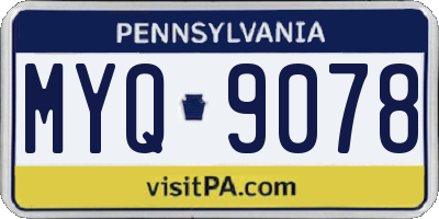 PA license plate MYQ9078