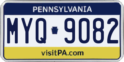 PA license plate MYQ9082