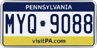 PA license plate MYQ9088