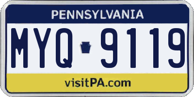 PA license plate MYQ9119